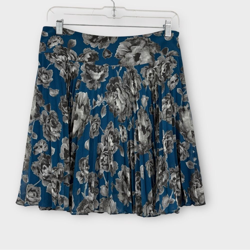 Ann Taylor Loft Pleated Chiffon Skirt in Floral Print Women’s Size 4P